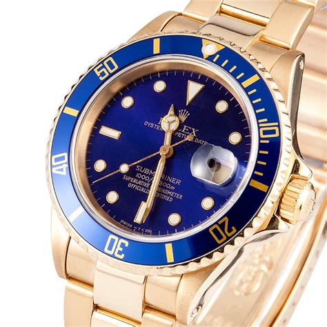 rolex submariner all gold blue face|rolex submariner blue dial bezel.